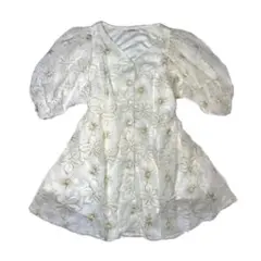 NICE CLAUP 花柄 パフスリーブ チュニック