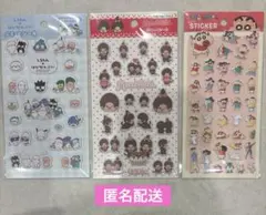 ぷくっとシール　3個セット　しろたんぱぴだんぶい　もんちっち　クレヨンしんちゃん