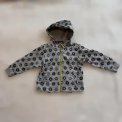 TKSTAR KID スカルプリント パーカー 100 ガイコツ　グレー　イエロ