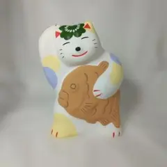 輪葉葉　湯布院招き猫抽選品 工房 輪葉葉 窯出し 通常抽選 鈴ねこ 紫 パープル 招き猫 御利益 レア