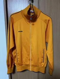 70s adidas ジャージ イエロー ワンポイント デサント