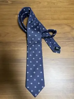 BURBERRY black label ネイビー 王冠柄ネクタイ