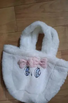 エスターバニー esTHeRBUNNY 韓国発 ファー素材 ミニトートバッグ白色