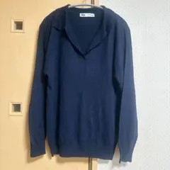 ZARA ザラ 薄手 ニット M ネイビー