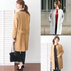 DOORS ウールノーカラーコクーンコート