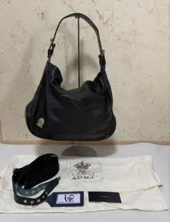 美品　ADMJ レザー　ショルダーバッグ　ハンドバッグ　2way ブラックのサムネイル