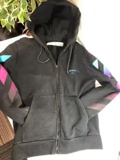 OFF-WHITE　オフホワイト　ジップアップパーカージャケット　 ブラック　S
