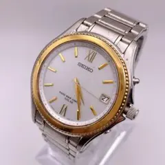 SEIKO DOLCE 電波ソーラー 腕時計 ローマンインデックス ゴールド 