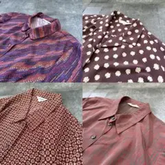 【美品】VINTAGE レトロ柄シャツ　まとめ売り　4枚　M〜L