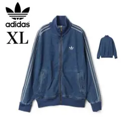新品XL】アディダス　デニムジャケットファイヤーバードトラック インディゴブルー