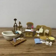 シルバニアファミリー バスルーム・学習机まとめ売りセット 小物まとめ