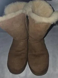 【年末年始大特価】ブラウン スエード ムートンブーツ ボタン付き