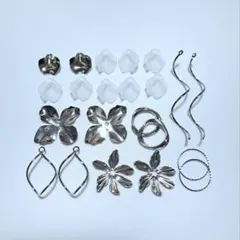 シルバー フラワー 花びら パーツ セット①