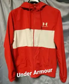 ★美品 Under Armour フード付きジャケット レッド/ホワイト★