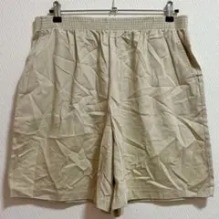 お得✨チノショートパンツ【L】ウエストゴム イージーパンツ ベージュ シンプル