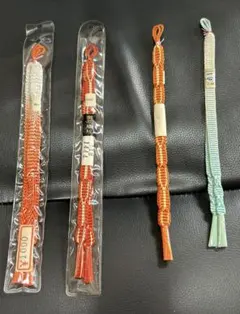 羽織紐 4本セット まとめ売り・オレンジ 水色他