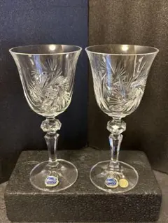 ボヘミアングラス　　Bohemia Glass ペアワイングラス　チェコグラス