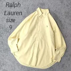 ラルフローレン　イエロー ボタンダウンシャツ ポロマーク