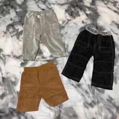 ベビーパンツ 3点セット コーデュロイパンツ ハーフパンツ　80 秋冬