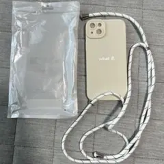 iPhone 14plus携帯ケース ショルダー　クリーム色