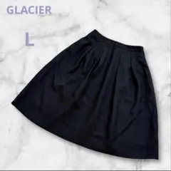 グラシア スカート ブラック Lサイズ フレア ツイード調 膝丈 ラメ入り 美品