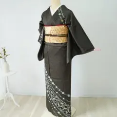 未使用　美品　しつけ糸付き　正絹訪問着　フルセット4点　入学式　七五三　お宮参り 訪問着 4点セット 礼装 入学 卒業 七五三 訪問着セット 袋帯