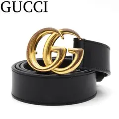 GUCCI ダブルG バックル レザーベルト ブラック 75 - メルカリ