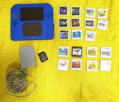 ニンテンドー2DS 本体 ブルー 充電器、ソフト19枚つき