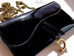 Christian Diorクリスチャンディオール　サドルチェーンウォレット　黒