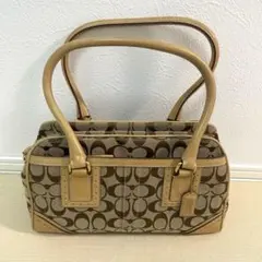 コーチ　シグネチャー　ハンドバッグ　トートバッグ　ショルダーバッグ　ベージュ