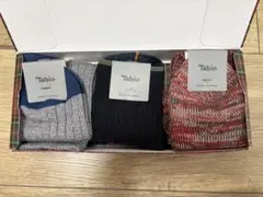 Tabio 日本製 ソックス 25.0〜27.0cm　3足セット(箱入り)