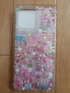 デコ電 iPhone16ProMAXケース ピンク 量産型
