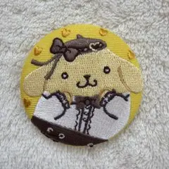 ポムポムプリン　刺繍缶バッジ