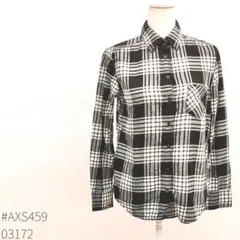 【美品】UNIQLO ユニクロ フランネルチェックシャツ 白×黒 Mサイズ