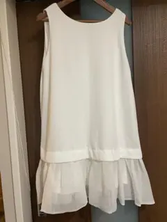 snidel スナイデル ノースリーブ Aライン ワンピース リボン ホワイト