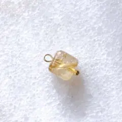 1点作品☺︎ 菱形ストライプイエローオパール14kgfネックレストップ