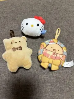 ハローキティ 、くま、すみっコぐらし ストラップ3セット