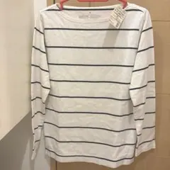 無印良品　オーガニックコットン ボーダー長袖Tシャツ　M