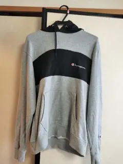 Champion フード付きパーカー Lサイズ グレー/ブラック