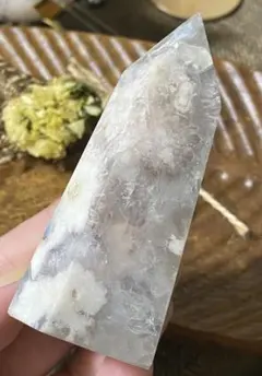 ⭐天然石⭐桜瑪瑙⭐フラワーアゲート⭐タワー⭐見事なお花⭐キラキラ druzy⭐