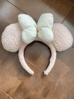 リボン付きピンク耳型カチューシャ