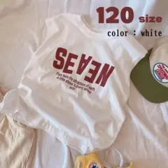 ホワイト　120 ロゴTシャツ　子供　トップス　夏　ノースリーブ　お揃い