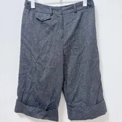 ドレスバーン ヘリンボーン柄 クロップドパンツ センタープレス グレー L～LL