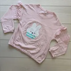 【美品】　120 ロンT ピンク　長袖　トップス　女の子　うさぎ　キラキラ
