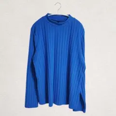 【4XL】SHEIN リブニット ハイネック ロイヤルブルー 青【大きいサイズ】