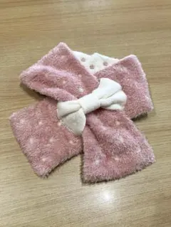 KP ニットプランナー　リボンマフラー　水玉マフラー