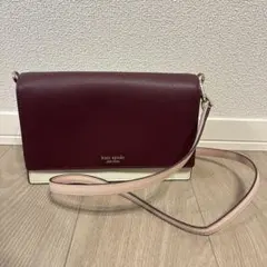 kate spade ショルダーバッグ バーガンディ/ホワイト