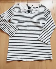 新品INGNI ホワイト ブラックストライプ 長袖トップス