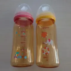 (乳首なし)pigeon 母乳実感 哺乳瓶 2本セット ピンク・イエロー