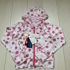 水玉模様 フード付きラッシュガード 120